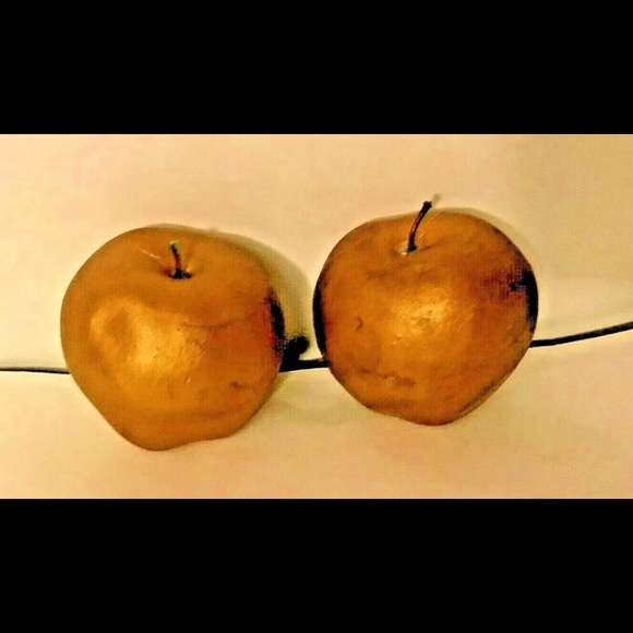 New Italian Glass Apple Fruit Gold or Silver - Picture 8 of 8